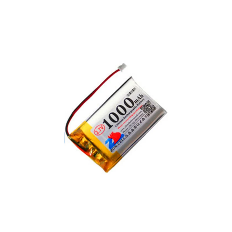 4pcs 3.7V 1000mAh ZH1.25 forward plug 802540 polymer lithium battery