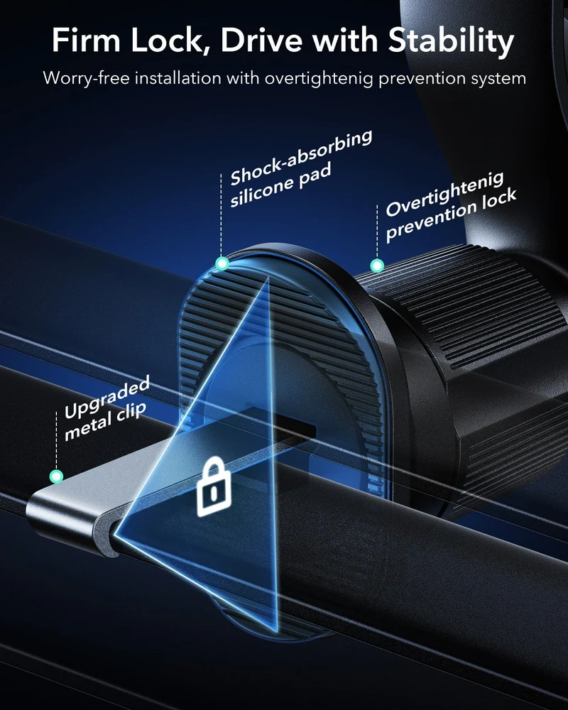OmniLock Magnetic Car Charger (25W, CryoBoost, Air Vent) - Black