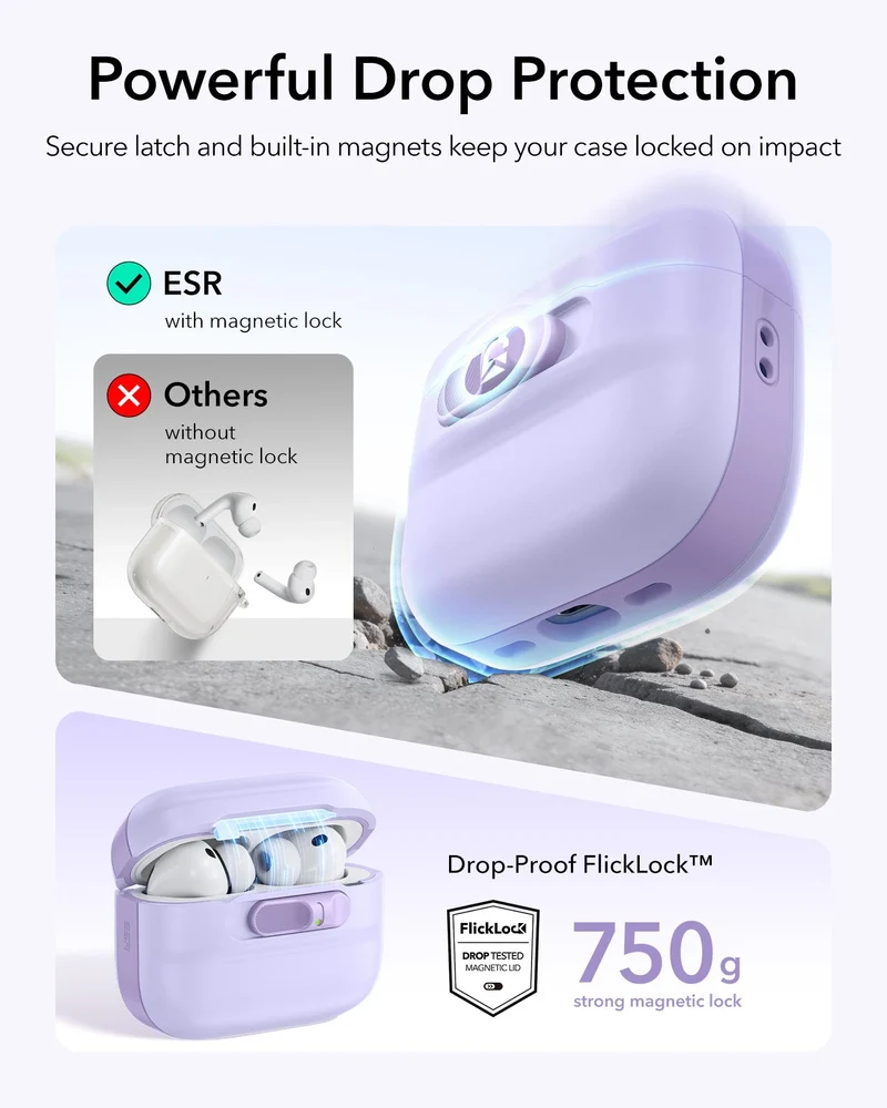AirPods Pro 3 Pulse FlickLock Magnetic Case - Purple
