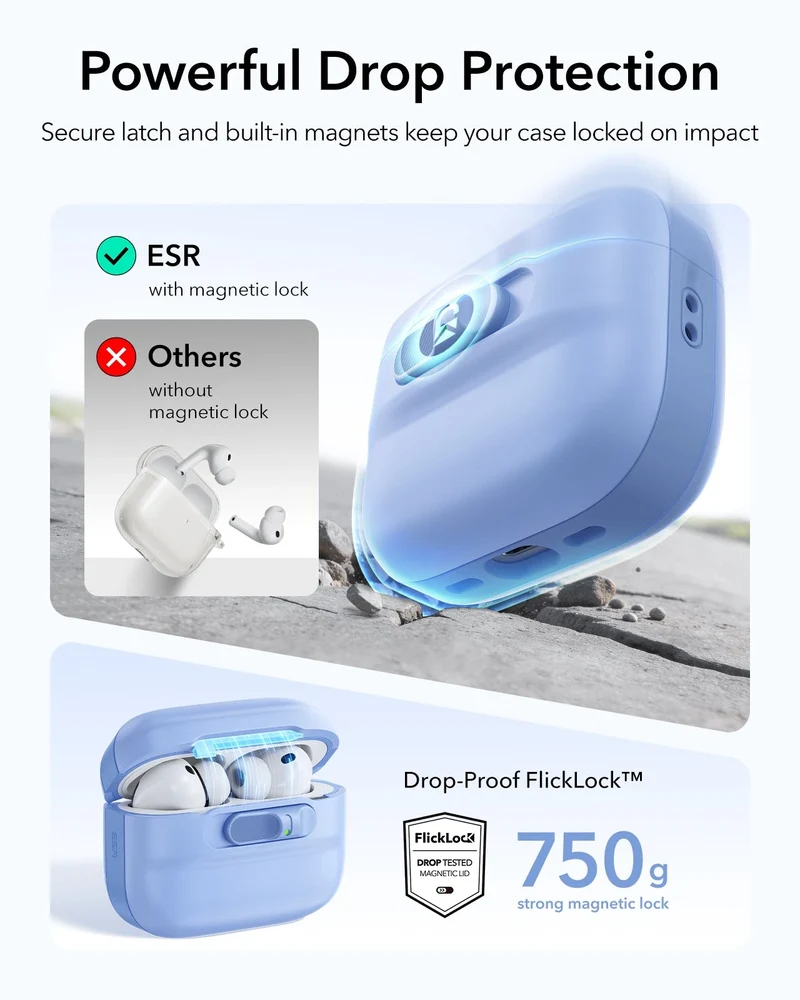 AirPods Pro 3 Pulse FlickLock Magnetic Case - Light Blue