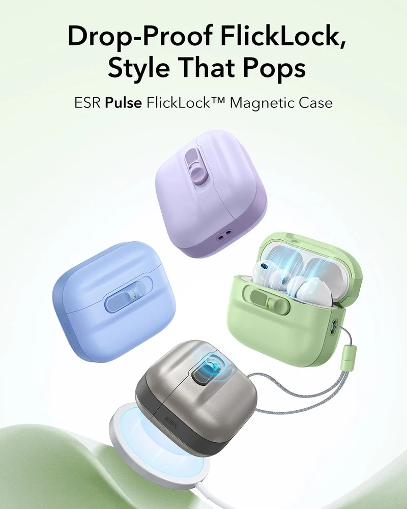AirPods Pro 3 Pulse FlickLock Magnetic Case - Light Green