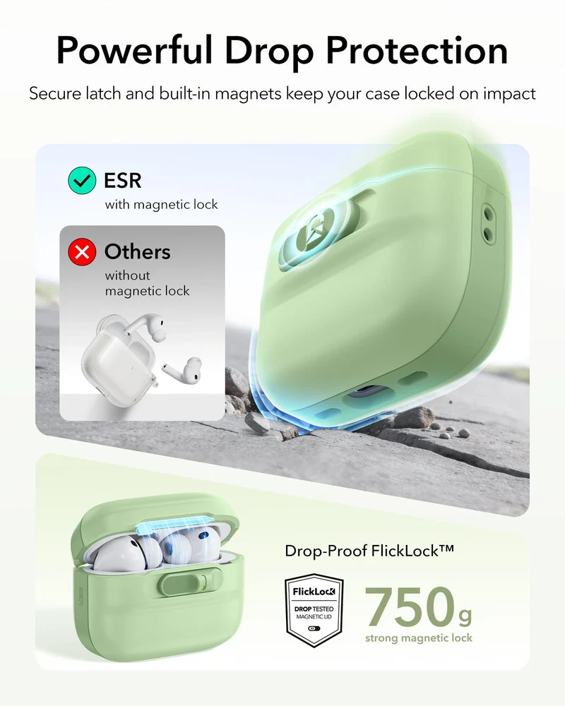 AirPods Pro 3 Pulse FlickLock Magnetic Case - Light Green