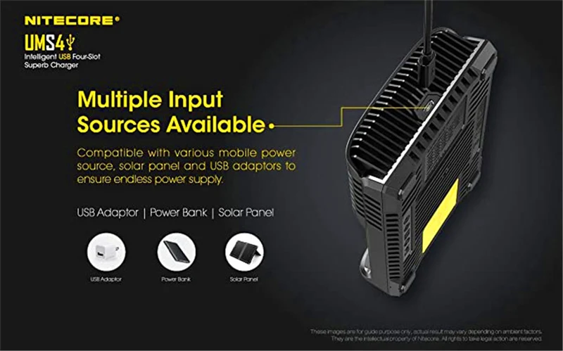 Universal charger UMS4 3000 mA USB adult unisex black L 159 x W 107 x H 41
