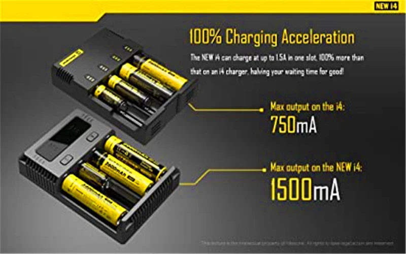 i4 Intellicharge charger (4X battery, Li-Ion / Ni-MH)