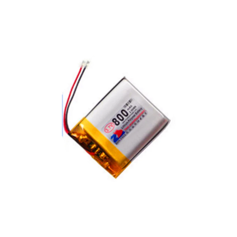 2pcs 3.7V 800 mAh 2.54 universal plug 603040 loudspeaker voice recorder polymer lithium battery