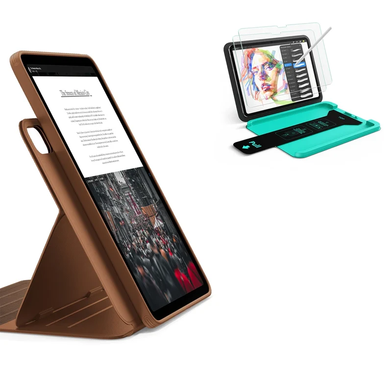 iPad Air 11" (M4) 2026 Bundle Shift Magnetic Case & Armorite® Paper-Feel Protection - Brown