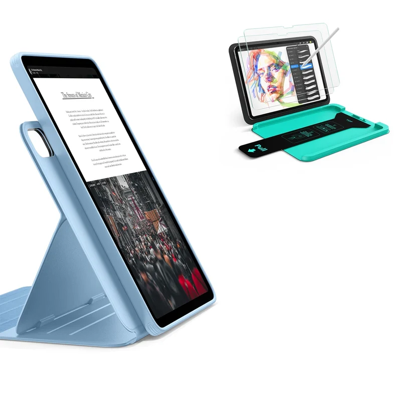 iPad Air 11" (M4) 2026 Bundle Shift Magnetic Case & Armorite® Paper-Feel Protection - Blue