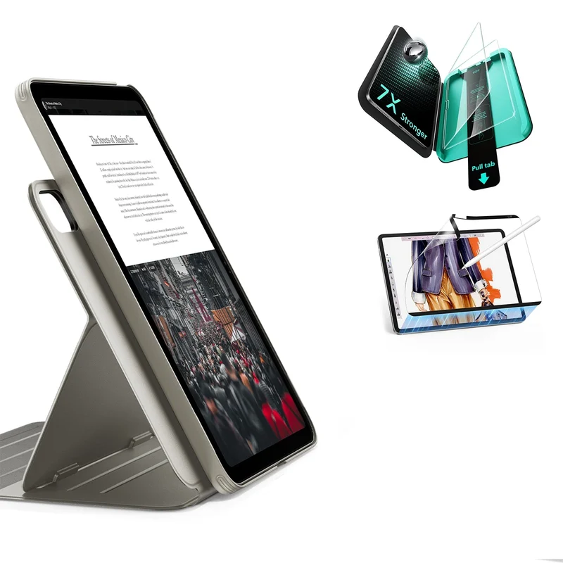 iPad 11" (A16) 2025 Bundle Shift Magnetic Case, Papel-Feel Magnetic & Armorite® Protection - Titanium
