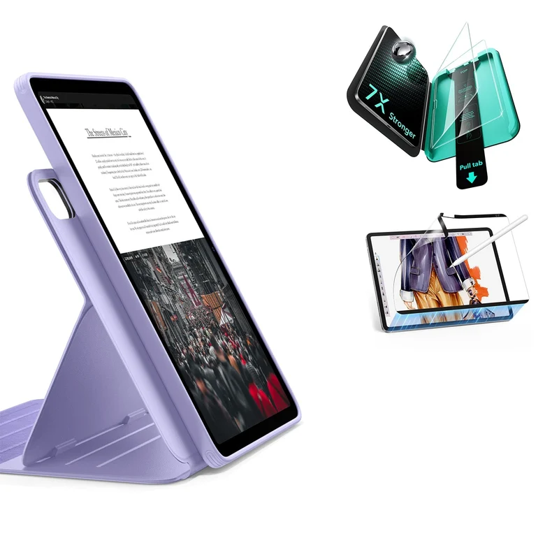 iPad Air 13" (M4) 2026 Bundle Shift Magnetic Case, Papel-Feel Magnetic & Armorite® Protection - Light Purple