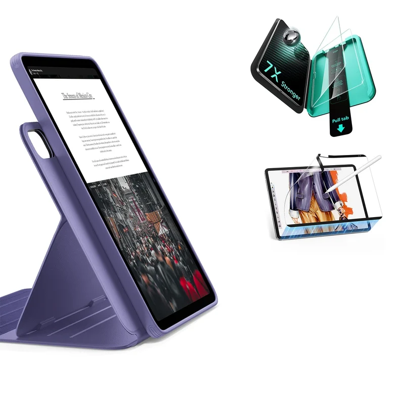 iPad Air 13" (M4) 2026 Bundle Shift Magnetic Case, Papel-Feel Magnetic & Armorite® Protection - Purple