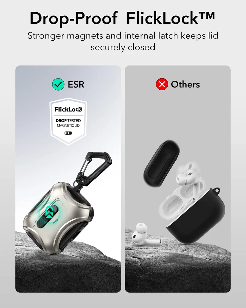 AirPods Pro 3 Dual Style Security Lock Bundle - Titanium & Black