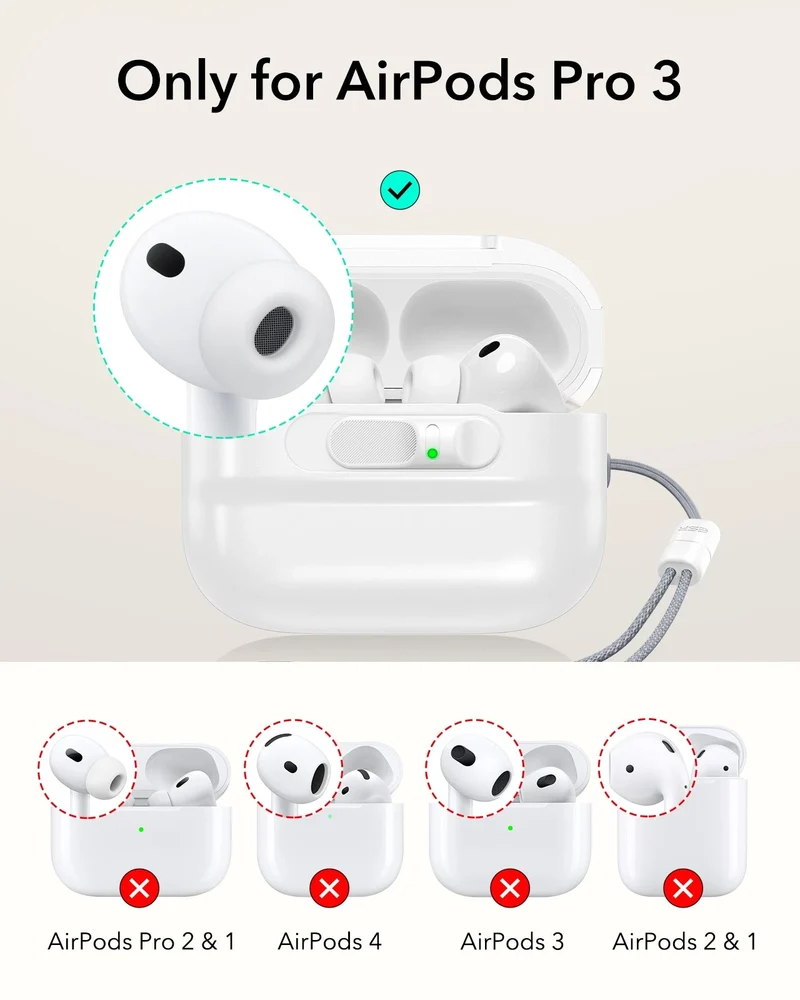 AirPods Pro 3 Dual Style Security Lock Bundle - Navy Blue & White