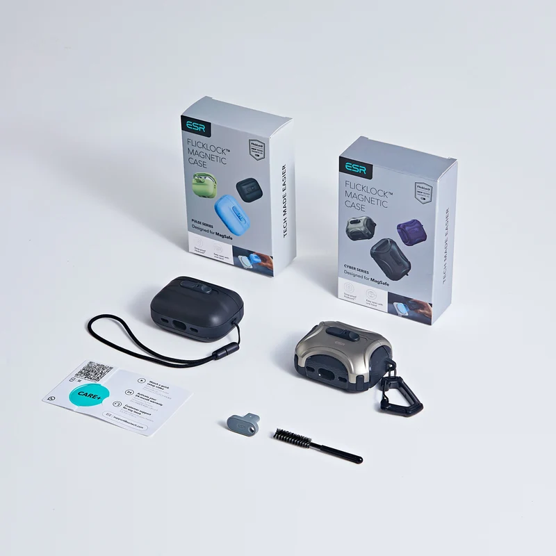 AirPods Pro 3 Dual Style Security Lock Bundle - Titanium & Black