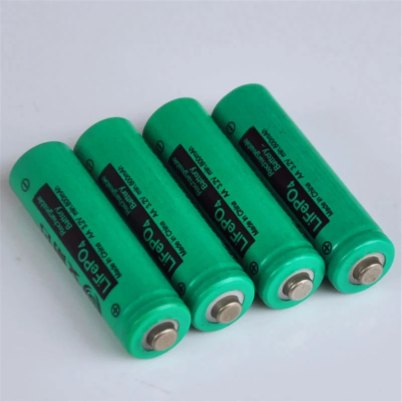 4 pcs IFR 3.2V LiFePo4 AA 600 mAh 14500 Rechargeable lithium-ion Battery
