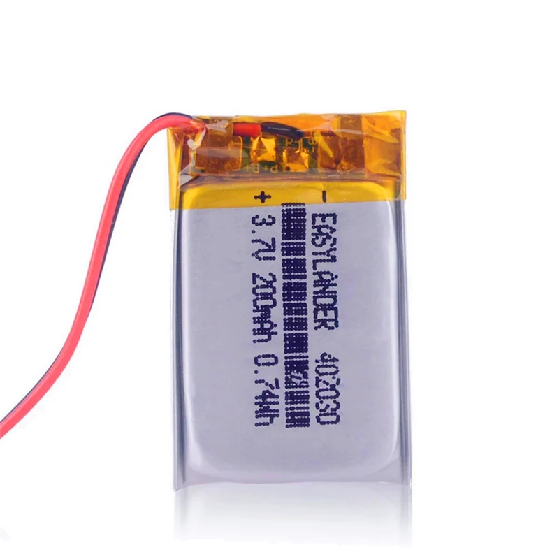 5pcs 402030 3.7V 200mAh battery for MP3 MP4 MP5 watch DVR GPS PDA BH-214 BH-111