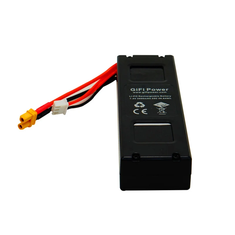 7.4 V 3600 mAh LiPo battery for MJX Bugs 3, Force1 F100, Contixo F17 Quadcopter