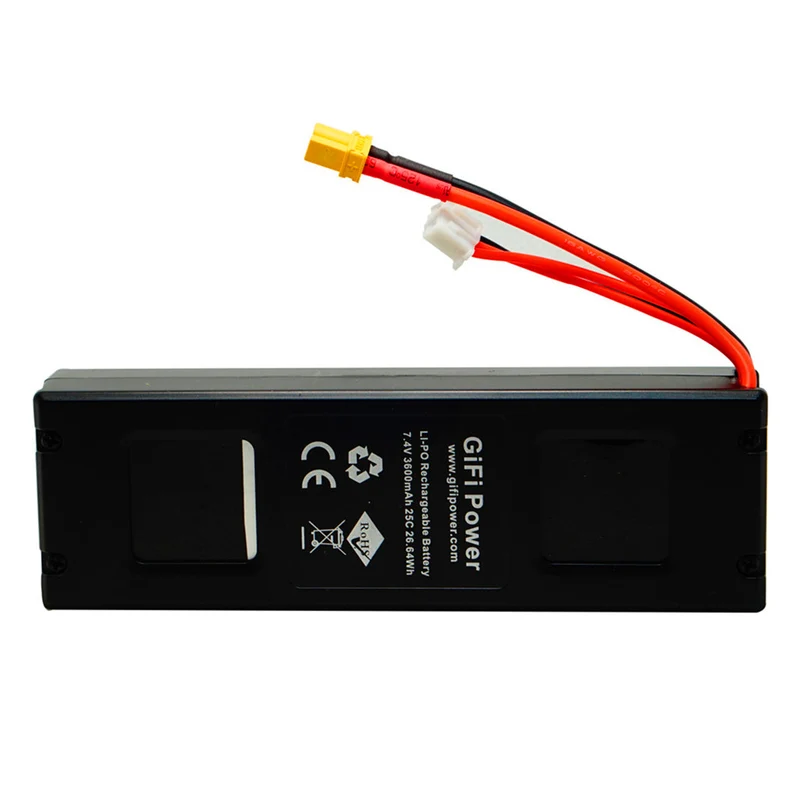 7.4 V 3600 mAh LiPo battery for MJX Bugs 3, Force1 F100, Contixo F17 Quadcopter
