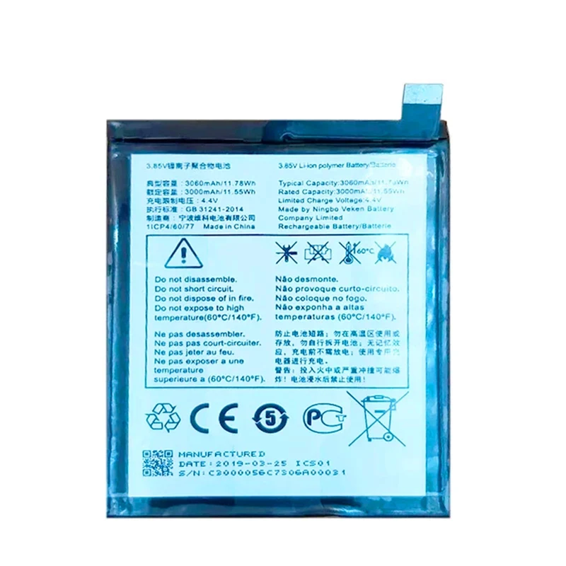 3060mAH TLp030K7 Mobile Phone Battery For Alcatel 1S 2019 OT-5024 5024D 5024J 5024I 5024F+tools