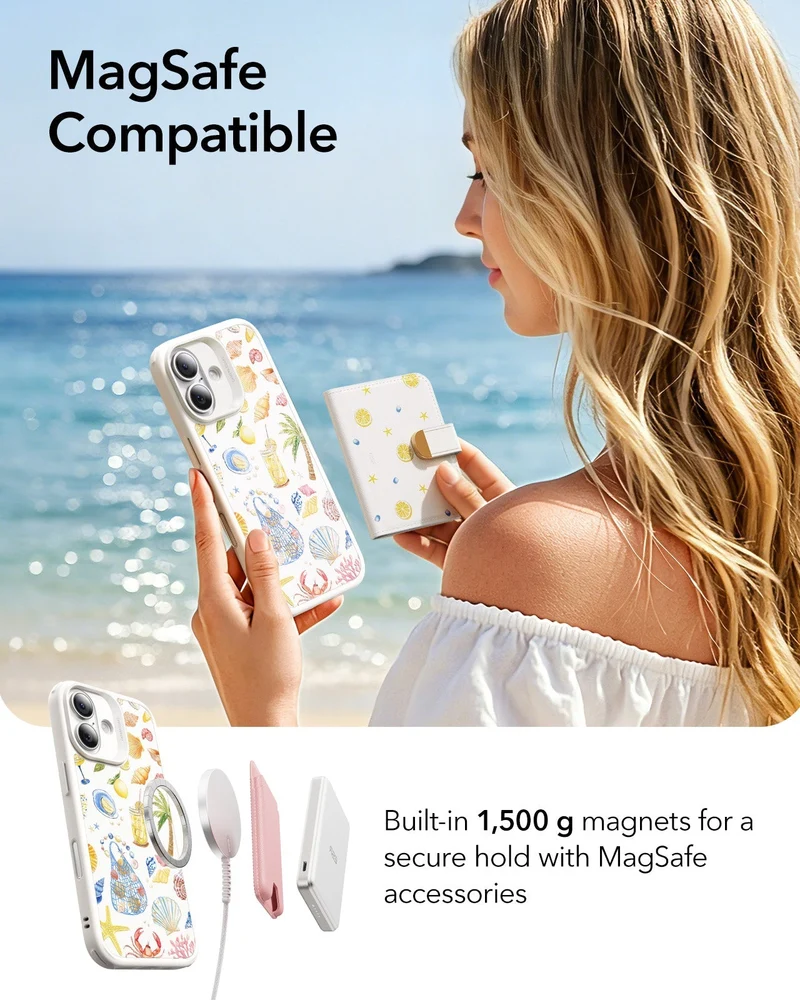 iPhone 17 Classic Hybrid Magnetic Case (Camera Control) - Coastal Summer
