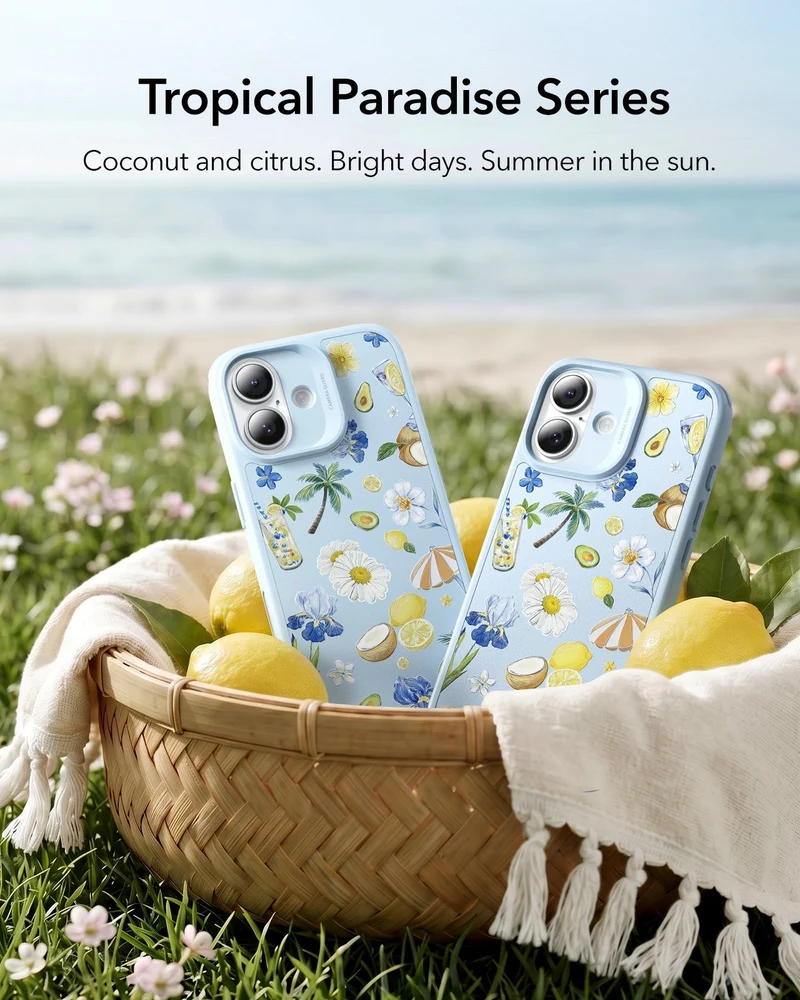 iPhone 17 Classic Hybrid Magnetic Case (Camera Control) - Tropical Paradise