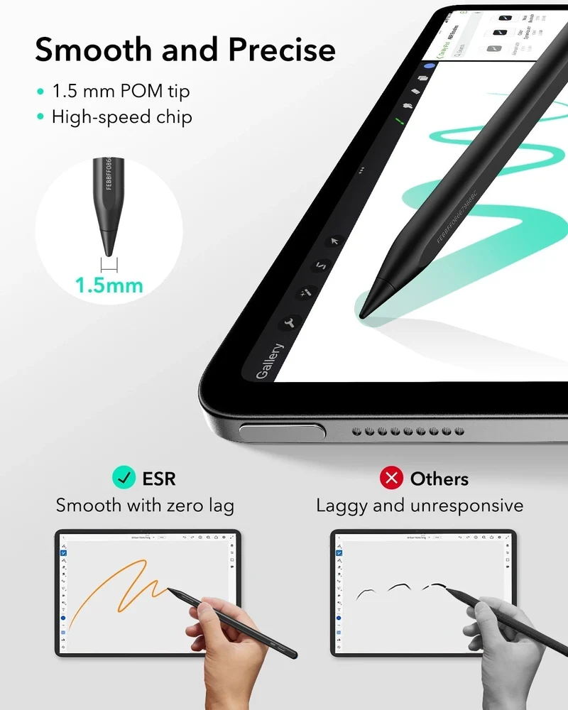 iPad 11" (A16) 2025 Flex Keyboard Case (Detachable) With Geo Pencil Bundle - US Layout Dark Gray With Black Pencil