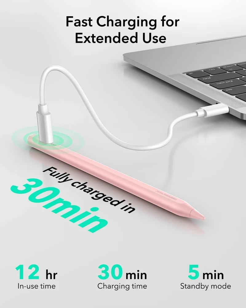 iPad 10th Gen Flex Keyboard Case (Detachable) With Geo Pencil Bundle - US Layout Pink With Pink Pencil