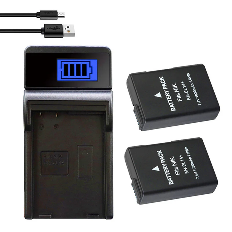 2PCS 8.4v 1030mAh EN-EL12 lithium-ion battery for p7200 p7100 d5100 d5200 d3300