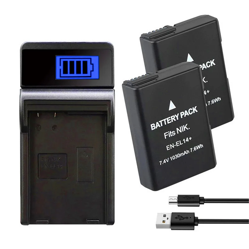 2PCS 8.4v 1030mAh EN-EL12 lithium-ion battery for p7200 p7100 d5100 d5200 d3300