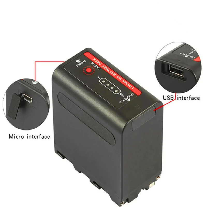 7.4v 7800mAh NP-F980 lithium-ion battery For Sony dcr sc100, ccd sc55, ccd sc65, ccd tr3000