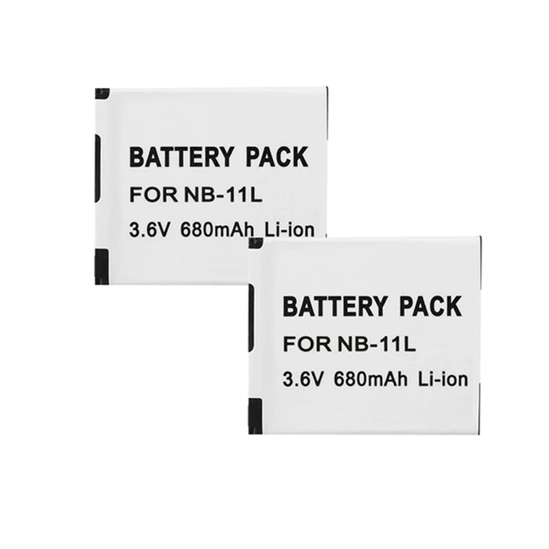 2PCS 3.6v 680mah NB- 11 liter Battery for Canon A2600 IS A4000IS IXUS125 265 155 HS camera battery
