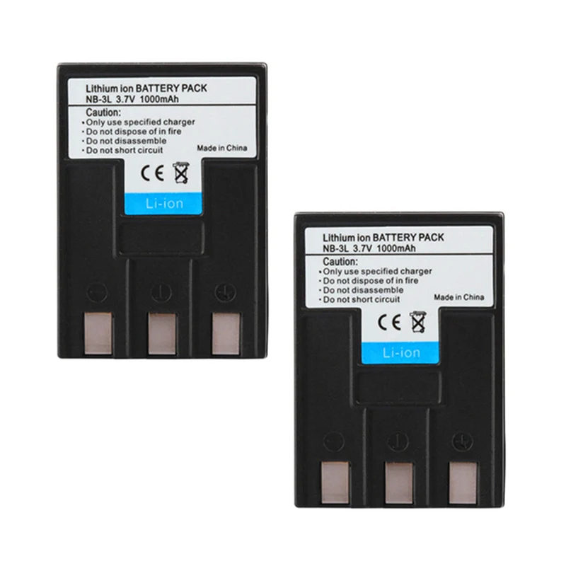 2PCS 7.4v 1000mah NB-3L lithium-ion battery for Canon ixus lls sd110 Ixy I2 I5 s700 110