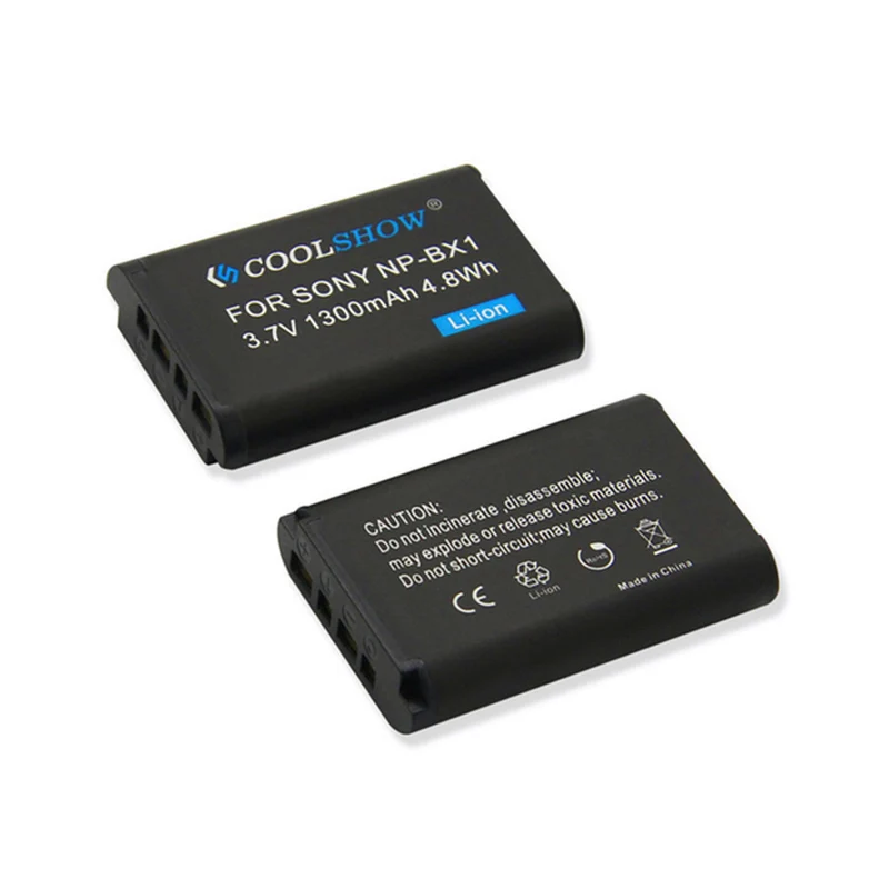 2 pieces 3.7v 1300mah NP-BX1 lithium-ion battery for hx300 hx50 dsc as100v m2 wx350 bateria np bx1