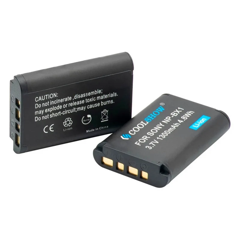 2 pieces 3.7v 1300mah NP-BX1 lithium-ion battery for hx300 hx50 dsc as100v m2 wx350 bateria np bx1