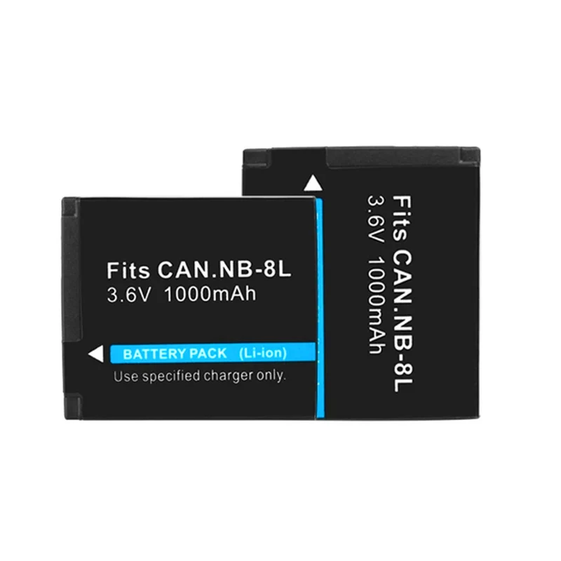 2 pieces 3.6v 1000mah NB-8L lithium-ion battery For Canon PowerShot is a3000, a3100 is, a3300 is, a3200 is, a220