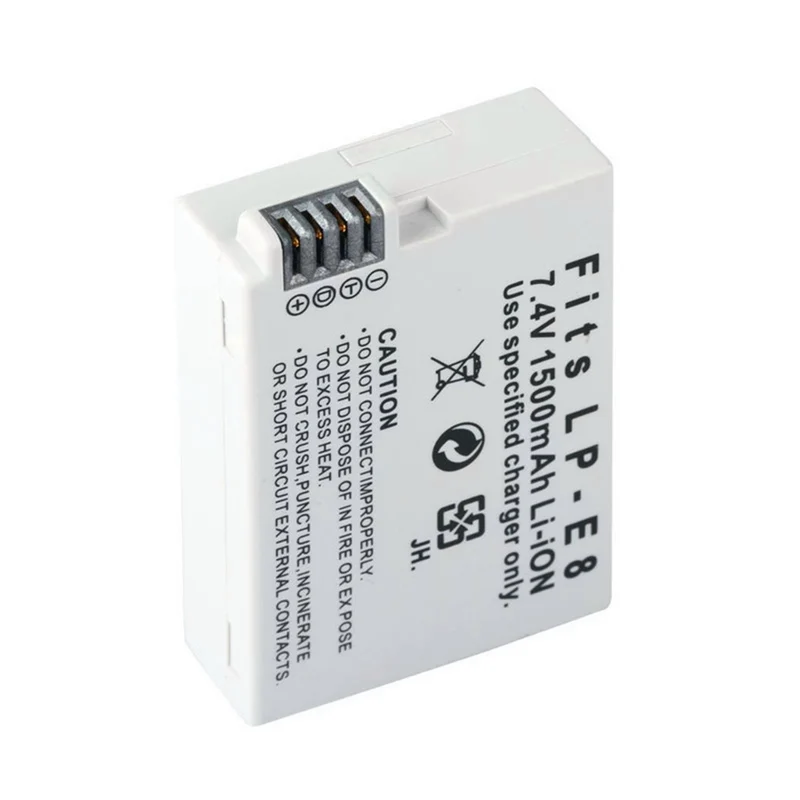 2 pieces 7.4v 1500mah LP-E 8 lithium-ion battery for Canon eos x4 t3i Rebel eos 550d 700d