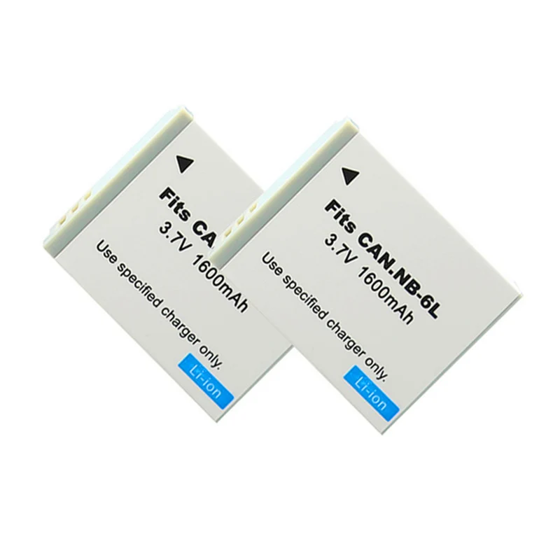 2 pieces 3.7v 1600mah NB- 6 L lithium-ion battery for Canon Power Shot ixus 310 sx240 sx275