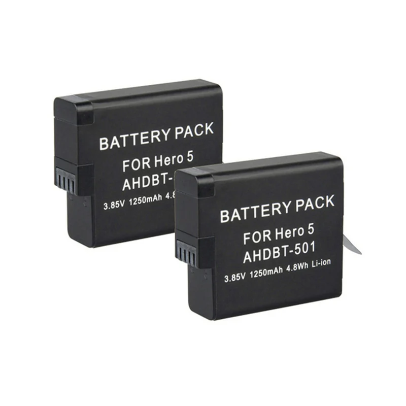 3.7v 1250mAh AHDBT- 501 lithium-ion battery for Gopro Hero 5 Go Pro Hero7 ahdbt-501
