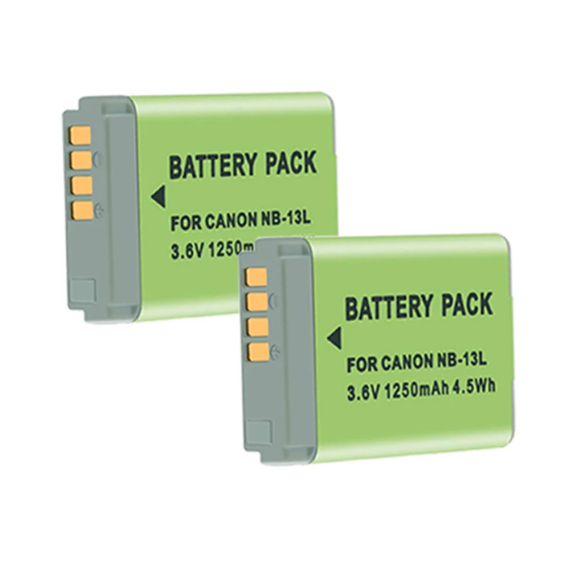 2 pieces 3.6v 1250mah NB-13L lithium-ion Battery for Canon PowerShot g7sx730 hs