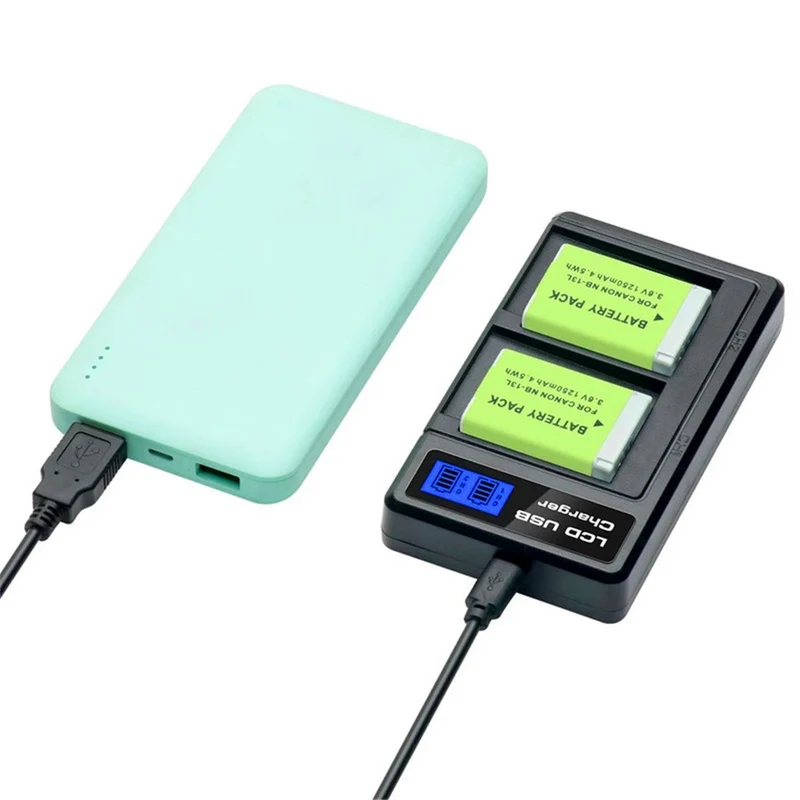2 pieces 3.6v 1250mah NB-13L lithium-ion Battery for Canon PowerShot g7sx730 hs