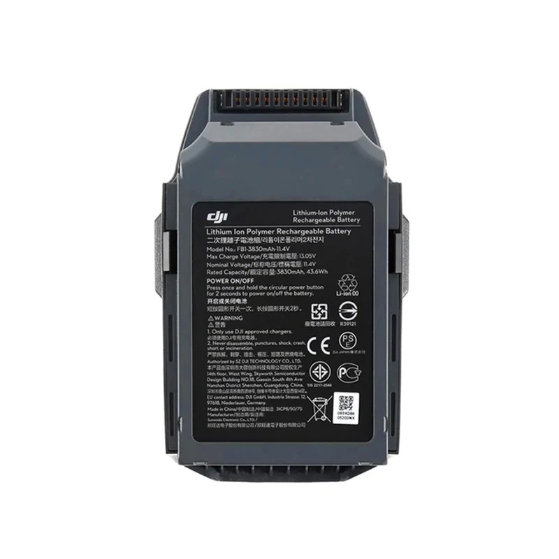 11.4v 3830mah Intelligent Flight Battery Up to 27 minutes of flight time. Check the status through the GO app