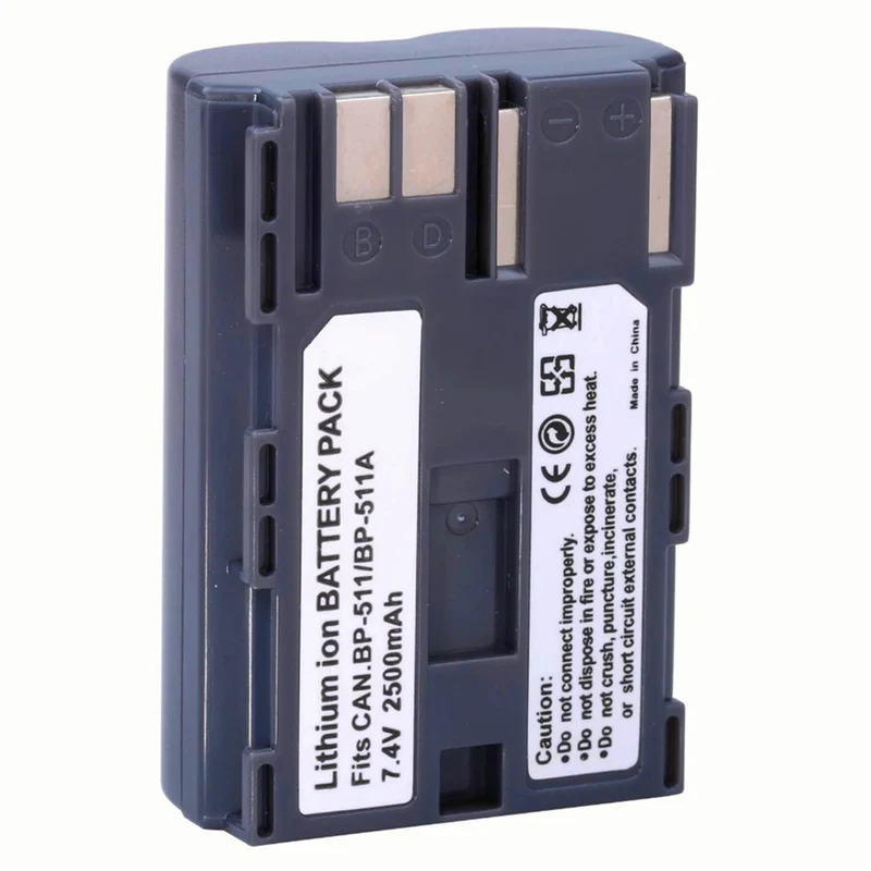7.4v 2500mAh BP-511 BP511A lithium-ion Battery for Canon EOS 10D 20D 20Da 30D 40D 50D G3 G3X G5 G2 Camera
