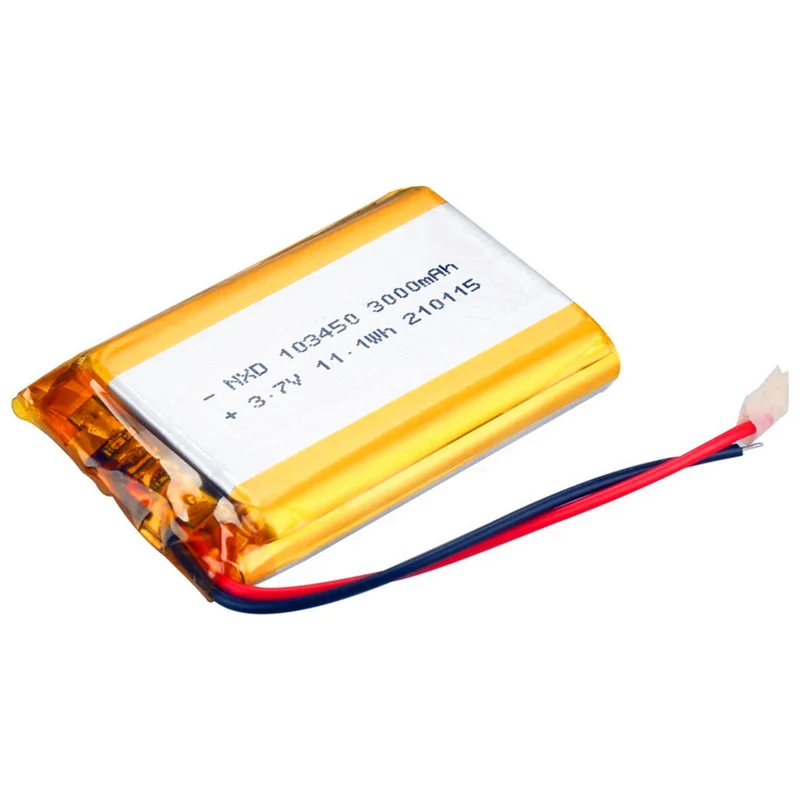 3.7 V 3000 mAh 103450 polymer lithium battery for GPS MP5 bluetooth speaker camera