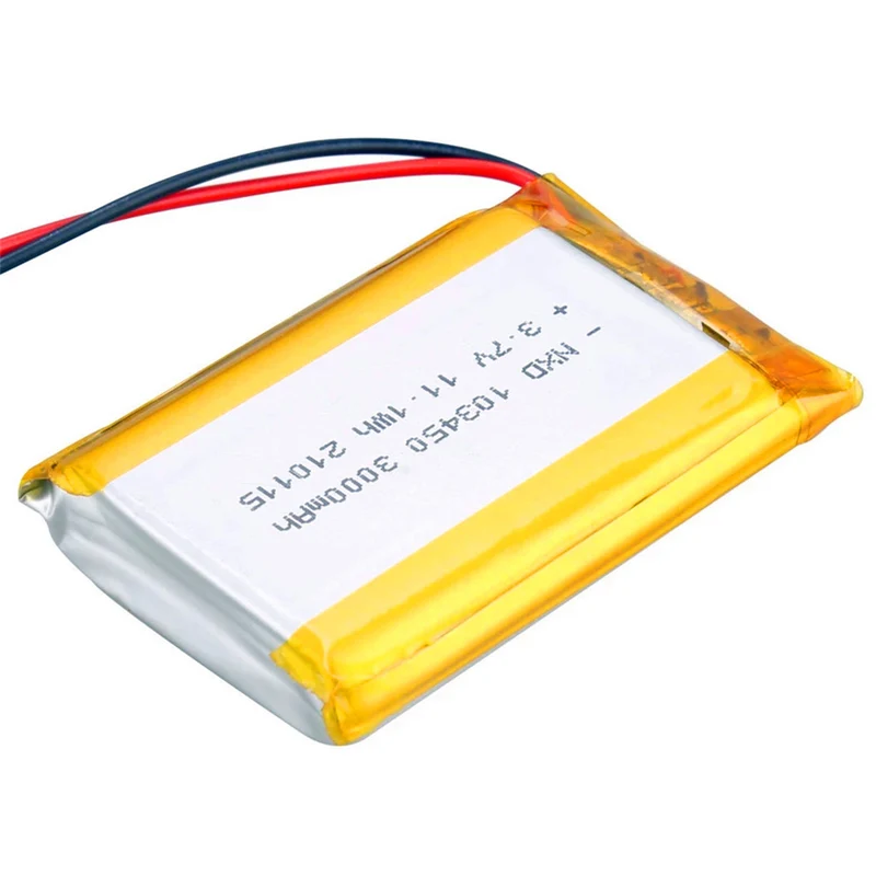 3.7 V 3000 mAh 103450 polymer lithium battery for GPS MP5 bluetooth speaker camera