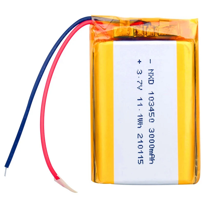 3.7 V 3000 mAh 103450 polymer lithium battery for GPS MP5 bluetooth speaker camera