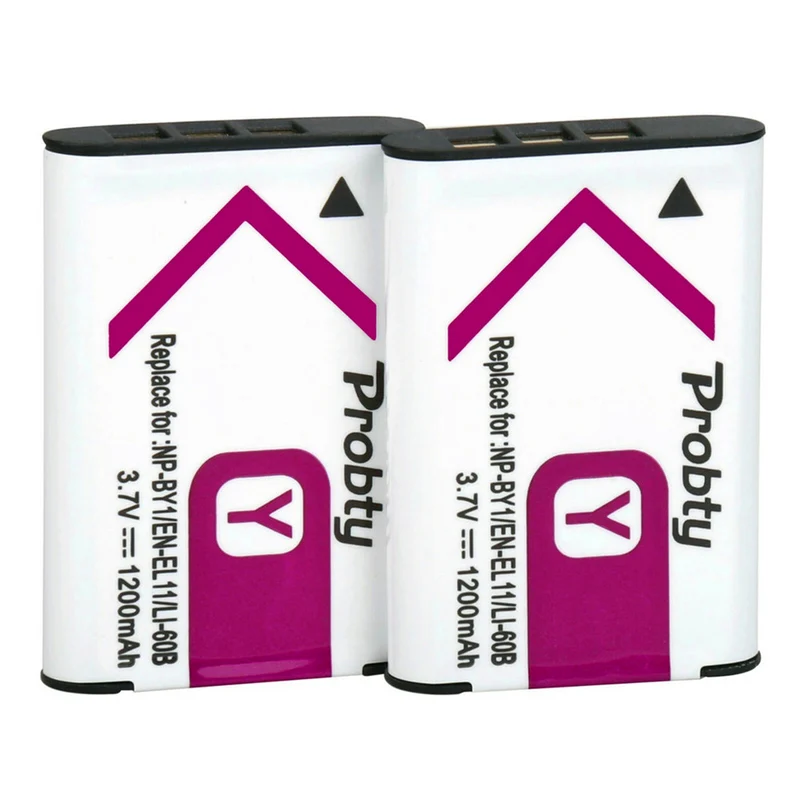2 pieces 3.7v 1200mah lithium-ion battery for NP-BY1 NPBY1 USB LCD charger for Sony HDR-AZ1VR sports mini camera