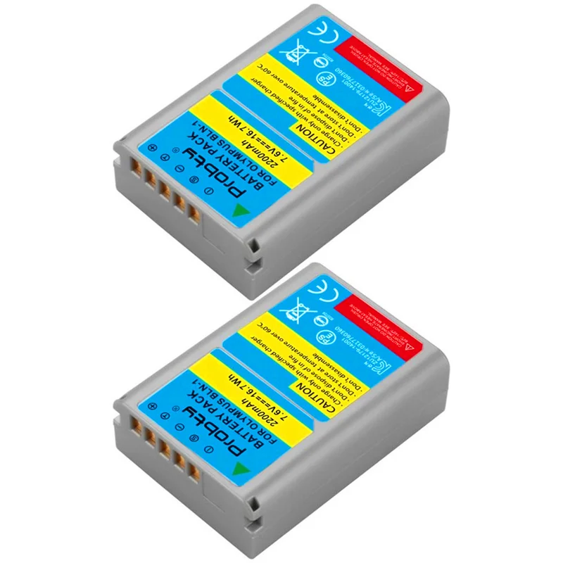 2 pieces 7.6v 2200mAh lithium-ion Battery for LCD USB Single Channel Charger for Olympus E-M5 OM-D E-