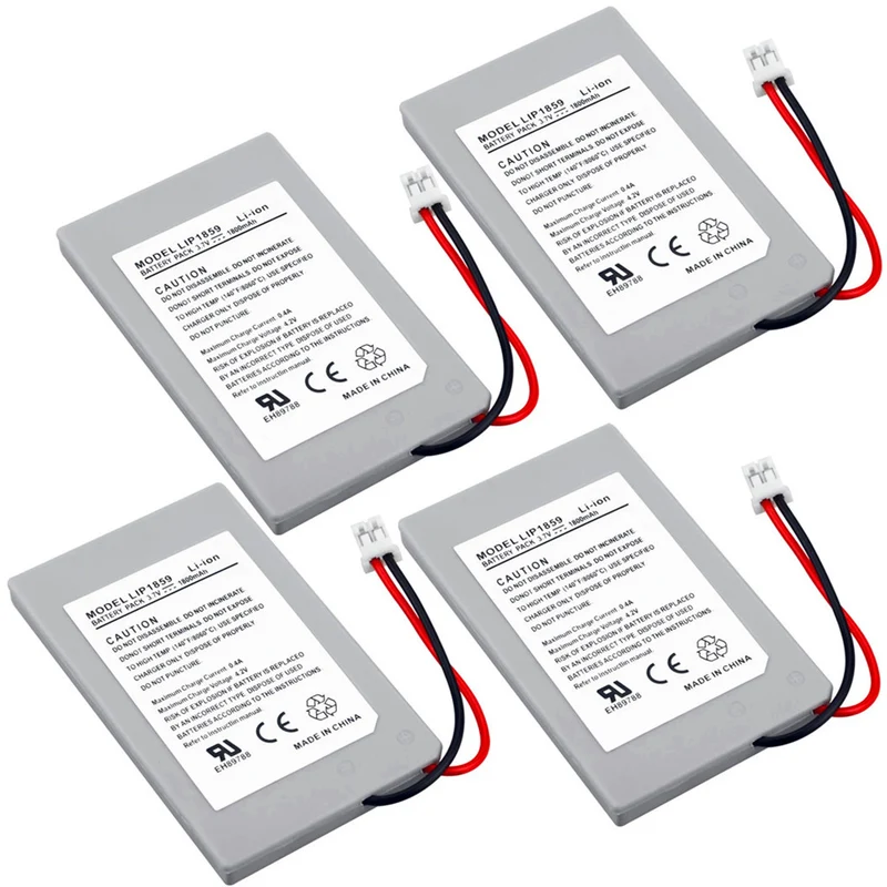 4 pieces 4.2v 1800 mAh Li-ion Battery for PS3 Gamepad Battery Pack
