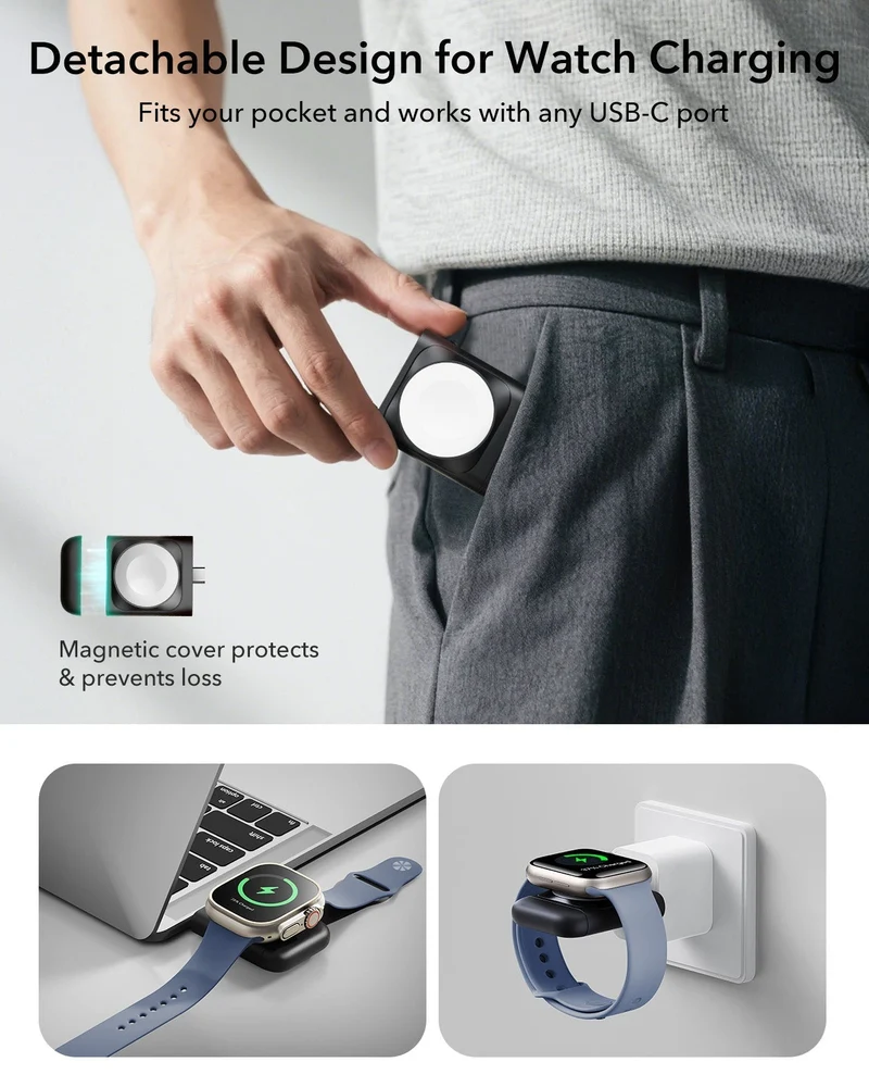 25W CryoBoost 3-in-1 Magnetic Charger (Qi2) and Wallet Stand Bundle - US Plug–White