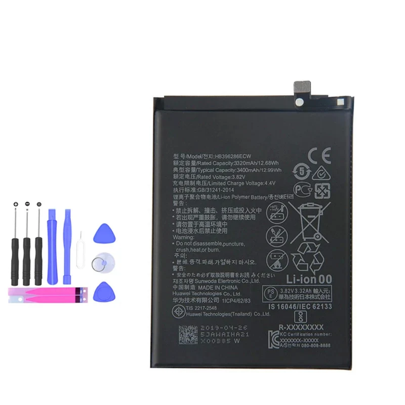 3400mAh HB396286ECW Battery For Huawei Honor 10i 20i / 10 20 Lite / P smart 2019 HRY-LX1MEB POT LX2 LX1T Mobile Phone +tools
