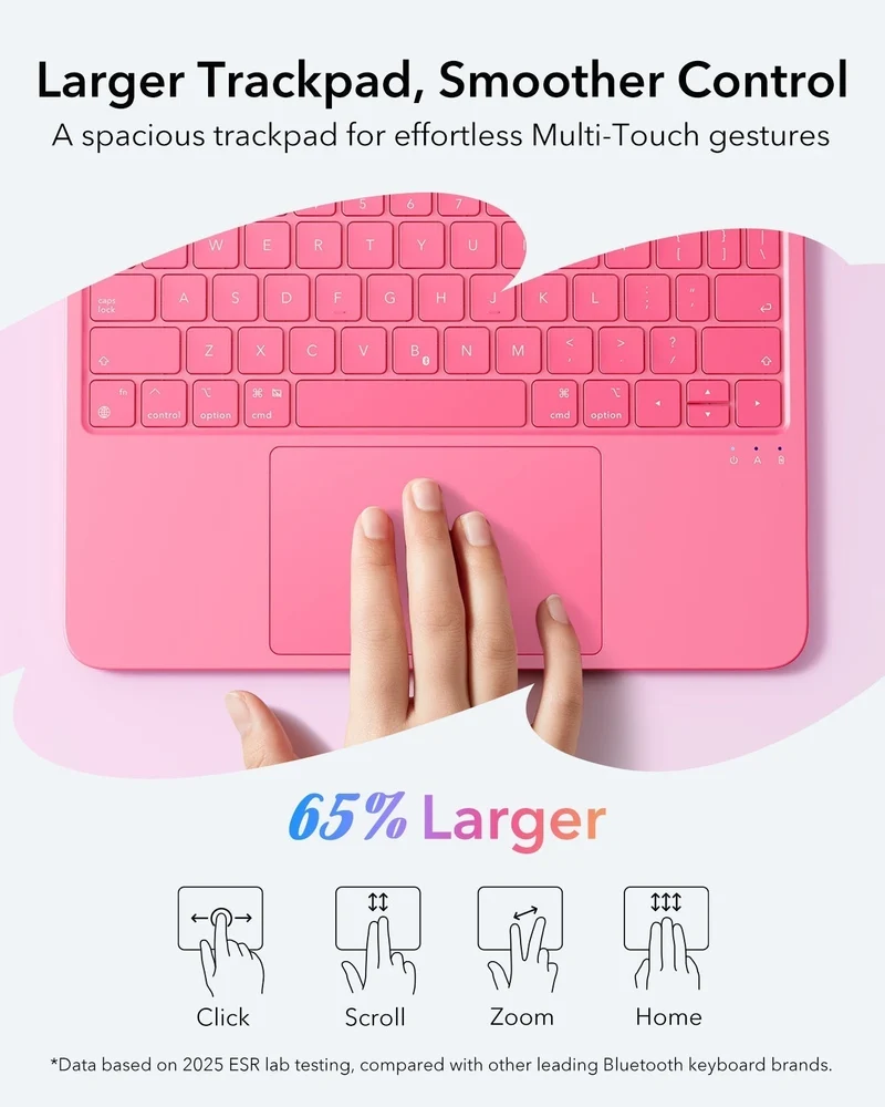 iPad 10th Gen Flex Keyboard Case (Detachable) With Digital Pencil Bundle - US Layout-Pink